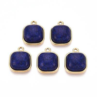 Dyed Natural Lapis Lazuli Square Pendants