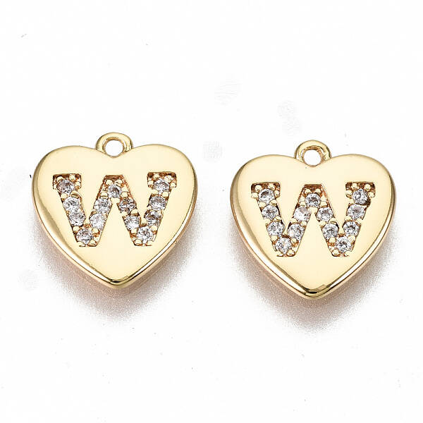 Brass Micro Pave Clear Cubic Zirconia Charms