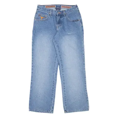 TEAM JEANS Texas Longhorns Womens Jeans Blue Relaxed Bootcut Stone Wash W27 L30