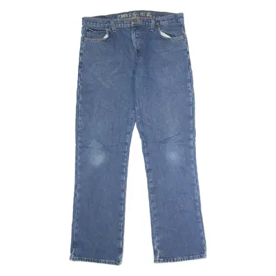DICKIES Blanket Lined Mens Jeans Blue Relaxed Straight Stone Wash W34 L34