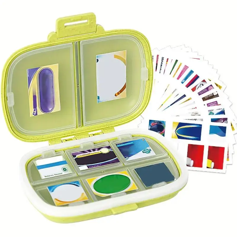 Pill Organizer with Medicine Labels, 1 Set Travel Daily Pill Container, Mini Medication Organizer, 7 Day Pill Storage Organiz...