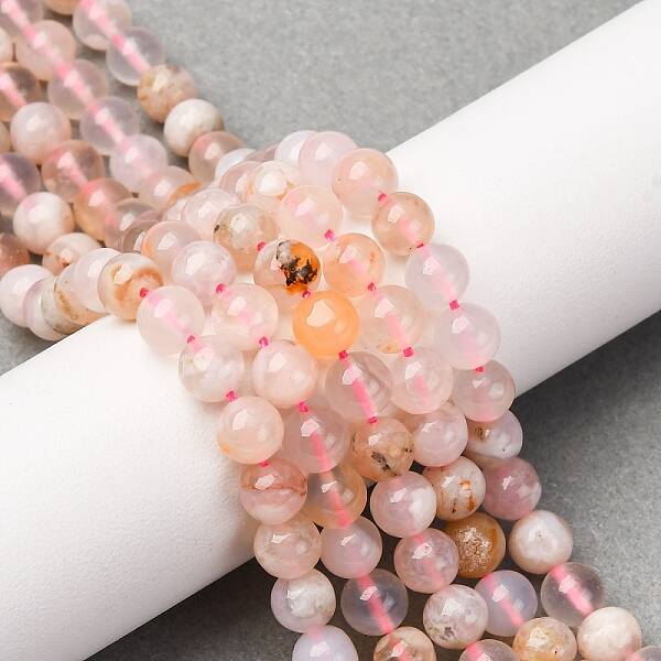 Natural Cherry Blossom Agate Beads Strands