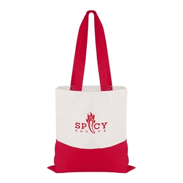 150 Customized Cotton Colored Accent Flat Tote - 26-inch Handles
