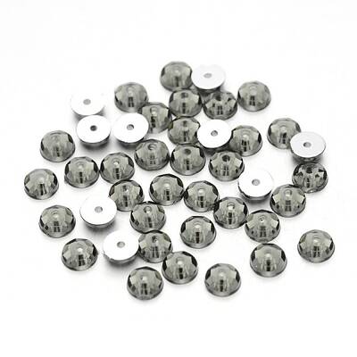 Back Plated Faceted Half Round Taiwan Acrylic Rhinestone Beads