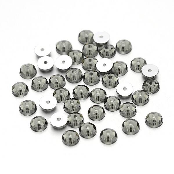 Back Plated Faceted Half Round Taiwan Acrylic Rhinestone Beads