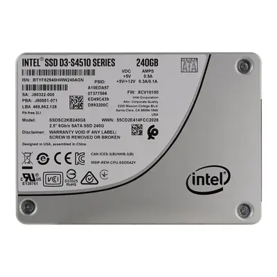 Intel SSDSC2KB240G8 | D3 S4510 240GB Triple-Level Cell SATA 6Gb/s 2.5-Inch Solid State Drive