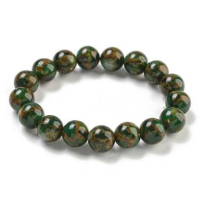 Round Synthetic Gold Clinquant Stone Stretch Bracekets