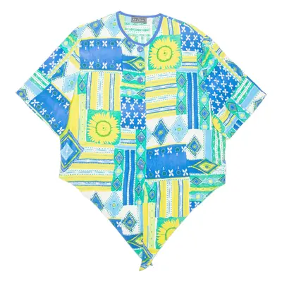 LA FLOUR Womens Shirt Blue Viscose Crazy Pattern L