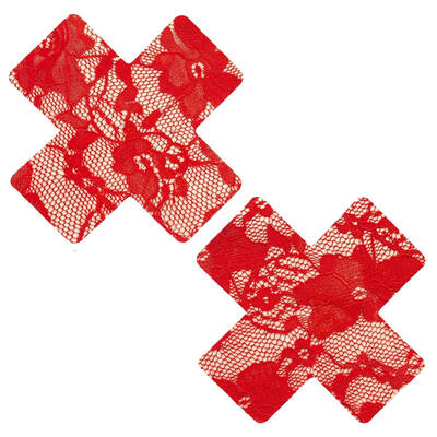 Red Lace X Nipple Cover Pasties