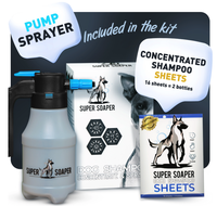 Super Soaper Electric Dog Washing Kit with Pump Sprayer, Shampoo Sheets, Eco-Friendly, Mess-Free Bathing for Dogs, Easy to Us...
