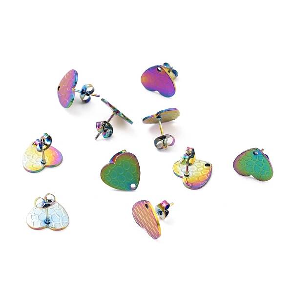 Ion Plating(IP) 304 Stainless Steel Stud Earring Findings