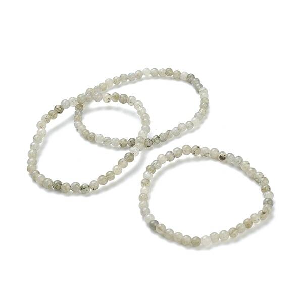 Natural Labradorite Beaded Stretch Bracelets