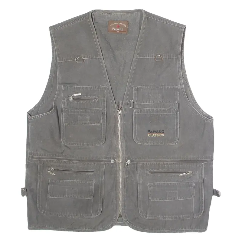 PAYING Utility Mens Gilet Grey 90s M