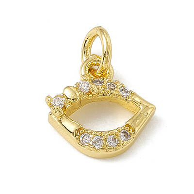 Brass Micro Pave Cubic Zirconia Charms