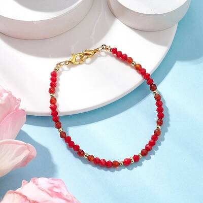 Natural Red Agate Bead Beads Bracelets for Women