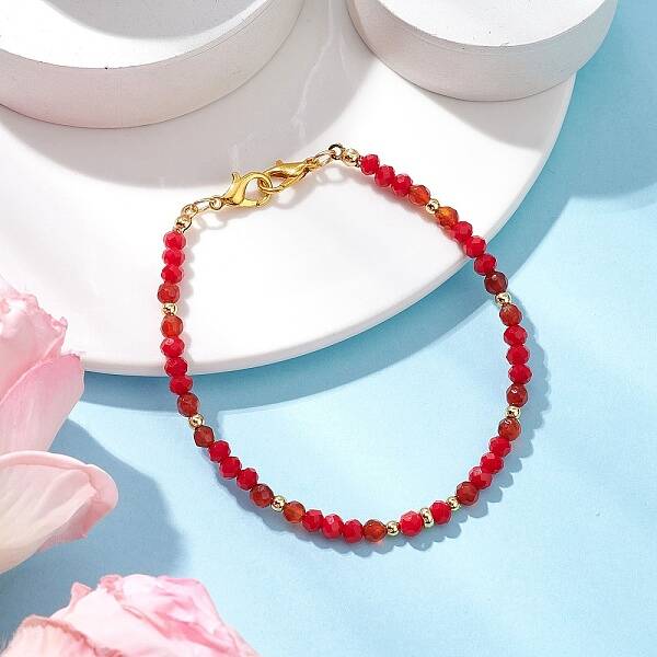 Natural Red Agate Bead Beads Bracelets for Women
