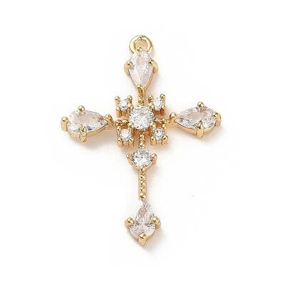 Brass Micro Pave Cubic Zirconia Pendants