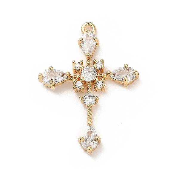 Brass Micro Pave Cubic Zirconia Pendants