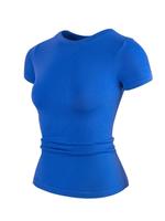 Women's Solid Round Neck Sports Tee, Casual Comfy Breathable Short Sleeve T-Shirt for Daily Wear, Ladies Sportswear for All S...