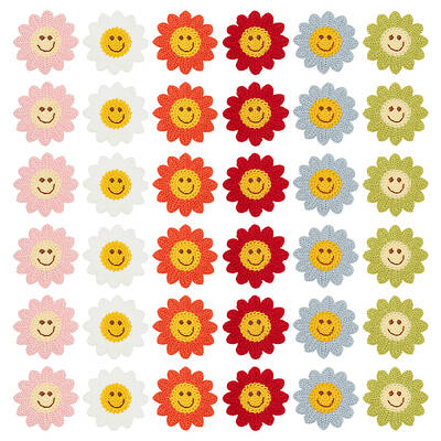 36Pcs 6 Colors Sunflower Computerized Embroidery Cloth Sew on Patches
