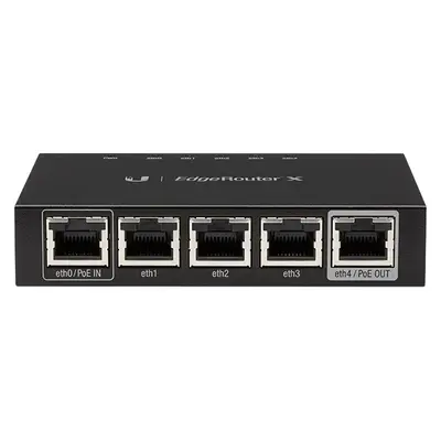 ER-X Ubiquiti 3 x Ports 1000Base-T + 1 x Port PoE RJ-45 + 1 x Port PoE RJ-45 Pass-through Advanced Gigabit Ethernet EdgeRoute...