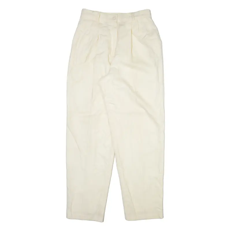 REQUIREMENTS Womens Trousers Cream Relaxed Tapered Wool W26 L30
