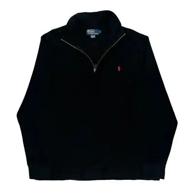 Polo By Ralph Lauren 1/4 Zip - Large Black Cotton