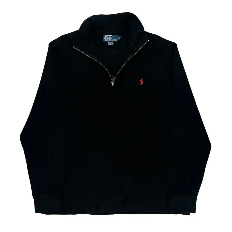 Polo By Ralph Lauren 1/4 Zip - Large Black Cotton