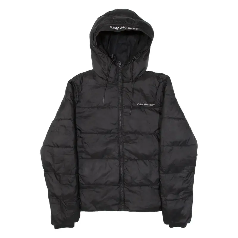 CALVIN KLEIN JEANS Insulated Mens Puffer Jacket Black Hooded S