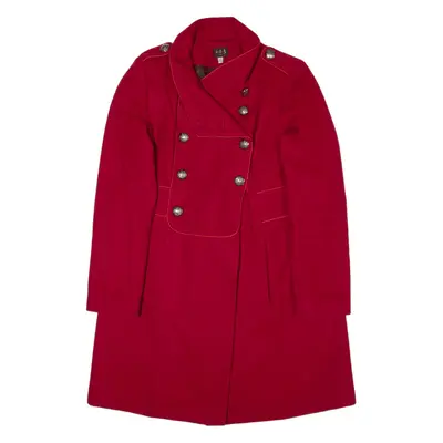 123 PARIS Overcoat Coat Red Wool Womens M