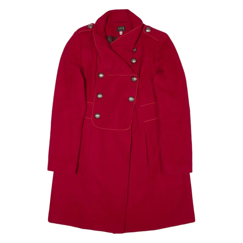 123 PARIS Overcoat Coat Red Wool Womens M