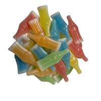 Wax Bottle Candy 1lb with Side of Mama V’s Flavor Frenzie Powder Sour Candy Snack Extreme Sour Wax Candy - Bonbon, Sweet