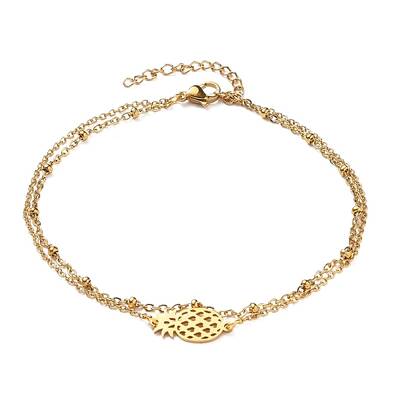 Ion Plating(IP) 304 Stainless Steel Multi-strand Anklets