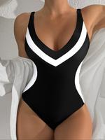 Women's One-piece Swimsuit, Casual Comfortable Swimwear for Pool & Beach, Ladies Swimsuit for All Seasons, Summer Swimsuit