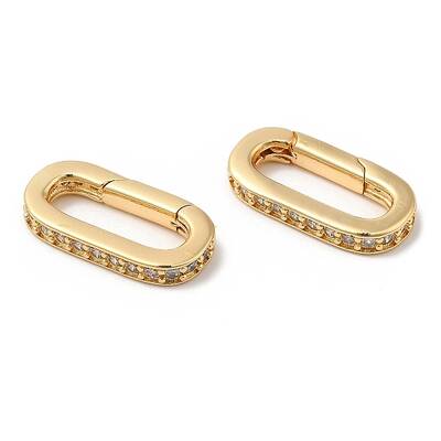 Brass Micro Pave Cubic Zirconia Spring Gate Rings