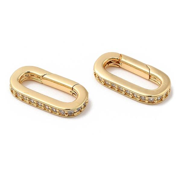 Brass Micro Pave Cubic Zirconia Spring Gate Rings