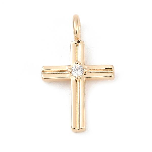 Brass Pave Clear Cubic Zirconia Pendants