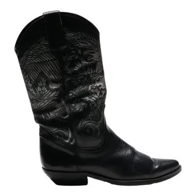 LAREDO Cowboy Boots Black Leather Womens UK 3.5