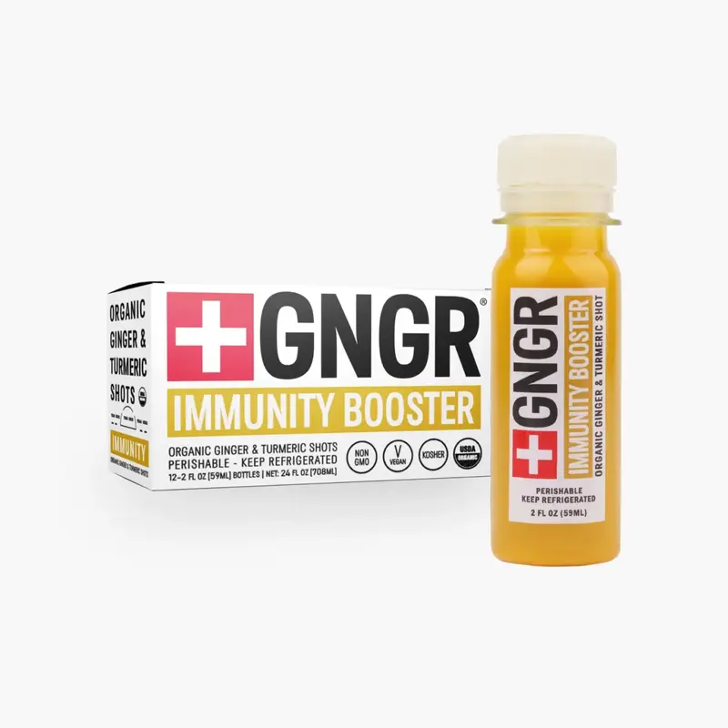 GNGR Immunity Booster Shot – Organic Ginger Shot with Turmeric, Cayenne Pepper, Orange and Lemon Juice, Vitamin C, Natural ...