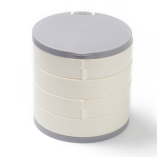 Rotatable 4-Layer Plastic Jewelry Storage Box