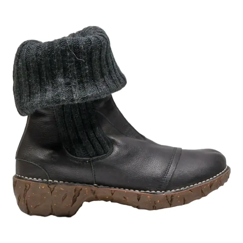 EL NATURA LISTA Ankle Boots Black Leather Womens UK 8