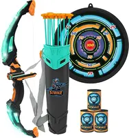 Kids Bow and Arrow Set, LED Light Up Archery Toy Set with 9 Suction Cup Arrows, Target & Arrow Case, Indoor and Outdoor Hunti...