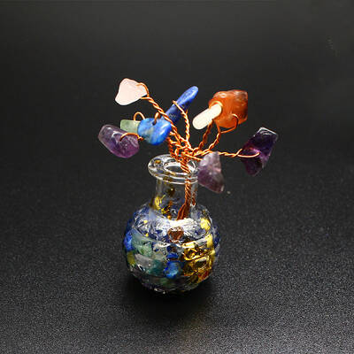 Natural Gemstone Chips Tree Decorations