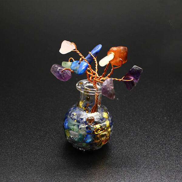 Natural Gemstone Chips Tree Decorations