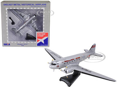 Douglas DC-3 Passenger Aircraft Trans World Airlines - Victory is in the Air 1/144 Diecast Model Airplane by Postage Stamp