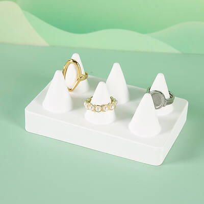 Rectangle Resin Ring Display Stands with 6 Cones Holder