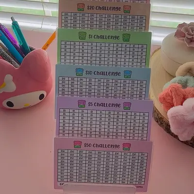 Pig Savings challenge laminated trackers | TRACKERS ONLY