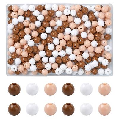 300Pcs 3 Colors Opaque Acrylic Beads
