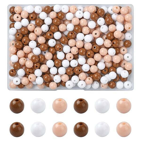 300Pcs 3 Colors Opaque Acrylic Beads