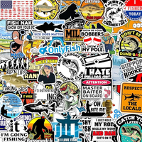 Funny Fishing Stickers - 74pcs Set for Tackle Box, Bucket, Waterproof Laptop Car, Skateboard, Water Bottle, Hard Hat, Tool, T...